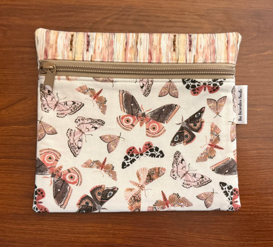 Fluttering Moths Notions bag for cross stitch & embroidery