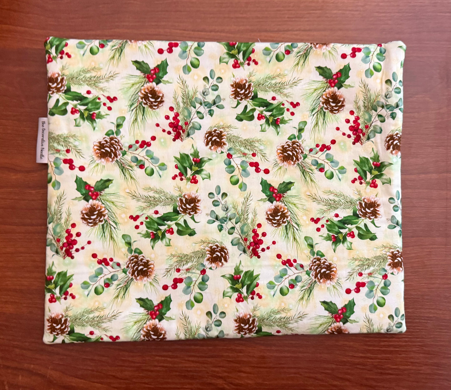 Christmas Greenery Regular project bag for cross stitch & embroidery