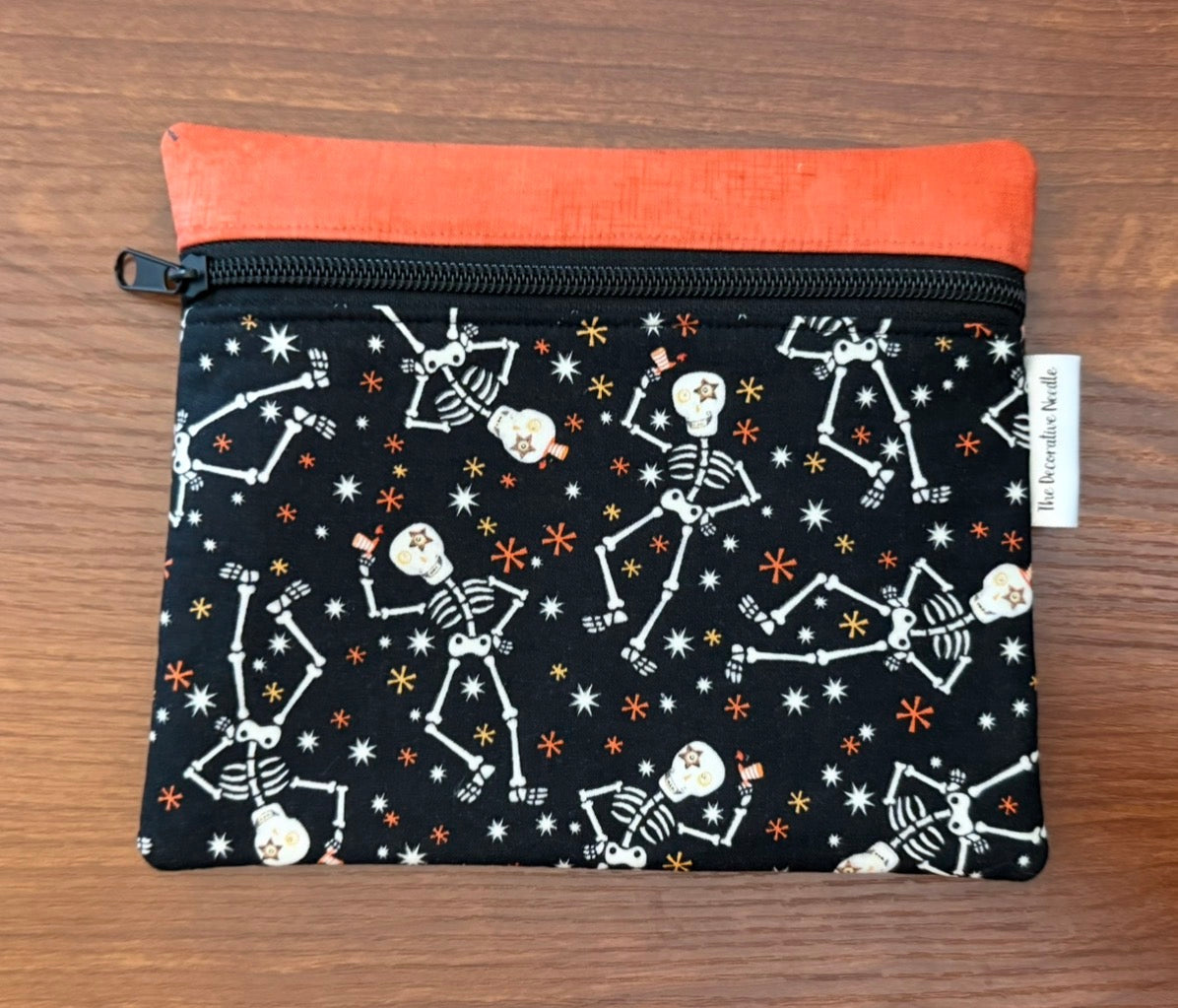 Glow-in-the-dark Skeletons Notions bag for cross stitch & embroidery