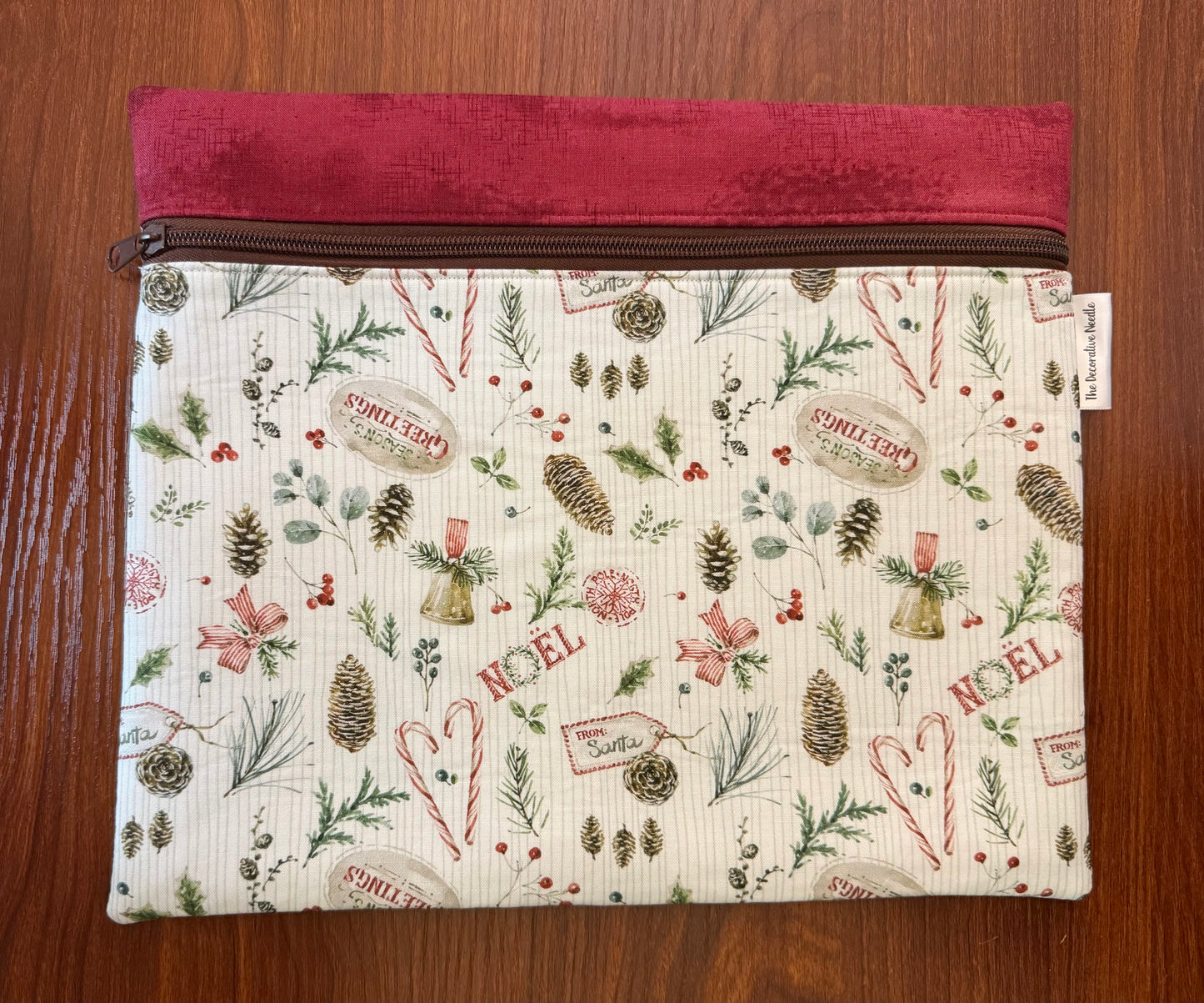 Holiday Spirit Tossed Motifs Regular project bag for cross stitch & embroidery