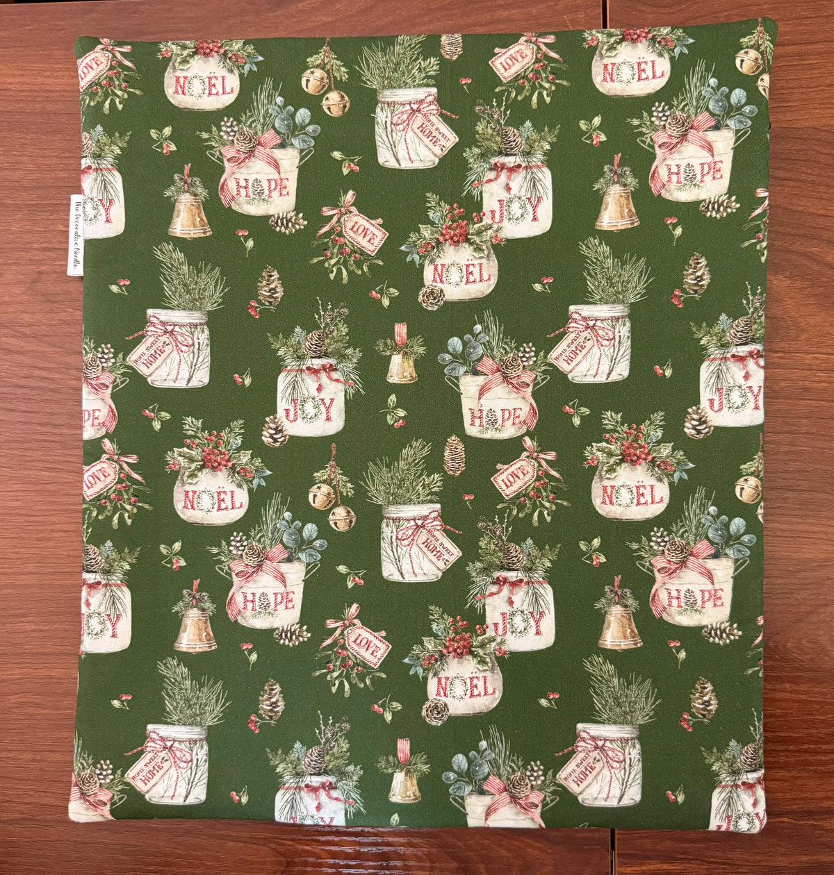 Holiday Spirit Greenery Tall project bag for cross stitch & embroidery