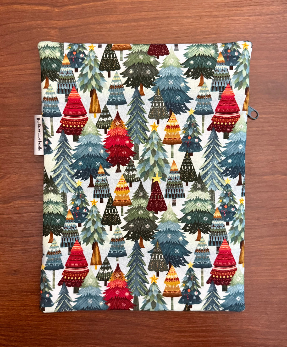 Nordic Holiday Trees Skinny project bag for cross stitch & embroidery