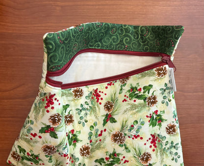 Christmas Greenery Regular project bag for cross stitch & embroidery