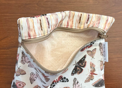 Fluttering Moths Notions bag for cross stitch & embroidery