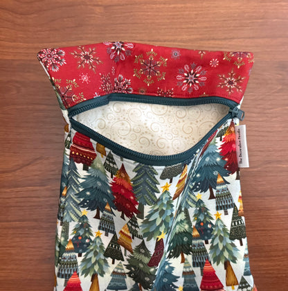 Nordic Holiday Trees Skinny project bag for cross stitch & embroidery