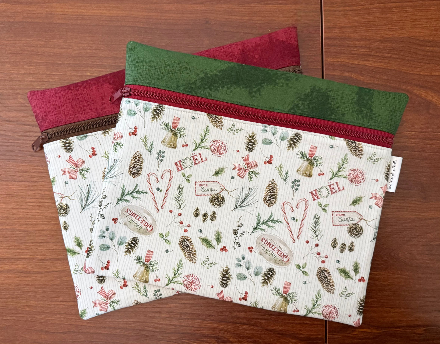 Holiday Spirit Tossed Motifs Regular project bag for cross stitch & embroidery