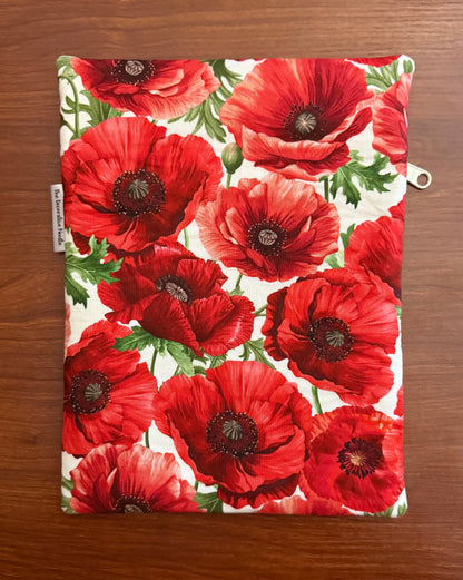 Poppy Passion Skinny project bag for cross stitch & embroidery