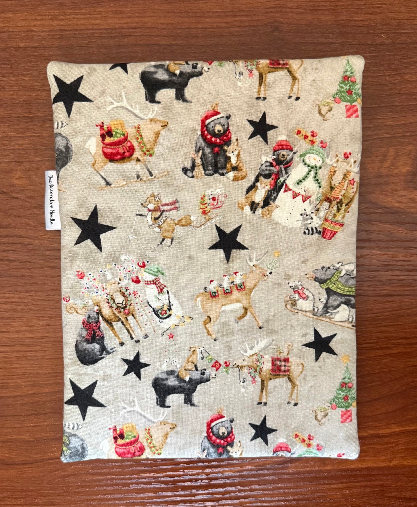 Northern Christmas motifs Skinny project bag for cross stitch & embroidery featuring fabric by Teresa Kogut