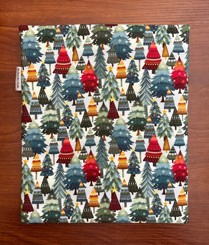 Nordic Holiday Trees Large project bag for cross stitch & embroidery