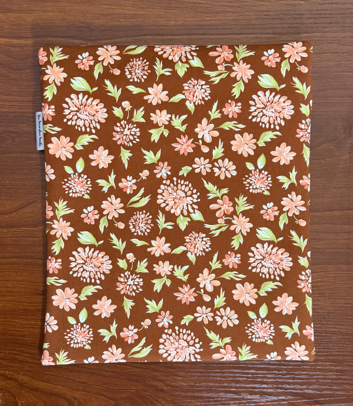 Cinnamon and Cream Floral Large project bag for cross stitch and Embroidery