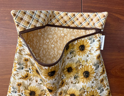 Evening on the Prairie Sunflower Regular project bag for cross stitch & embroidery