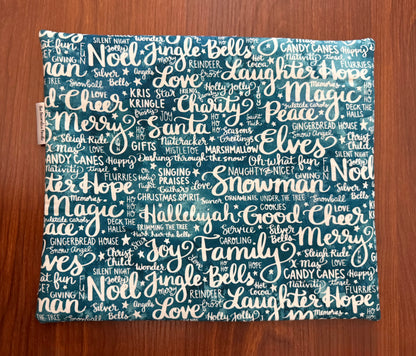 Christmas and Winter Typography Regular project bag for cross stitch & embroidery