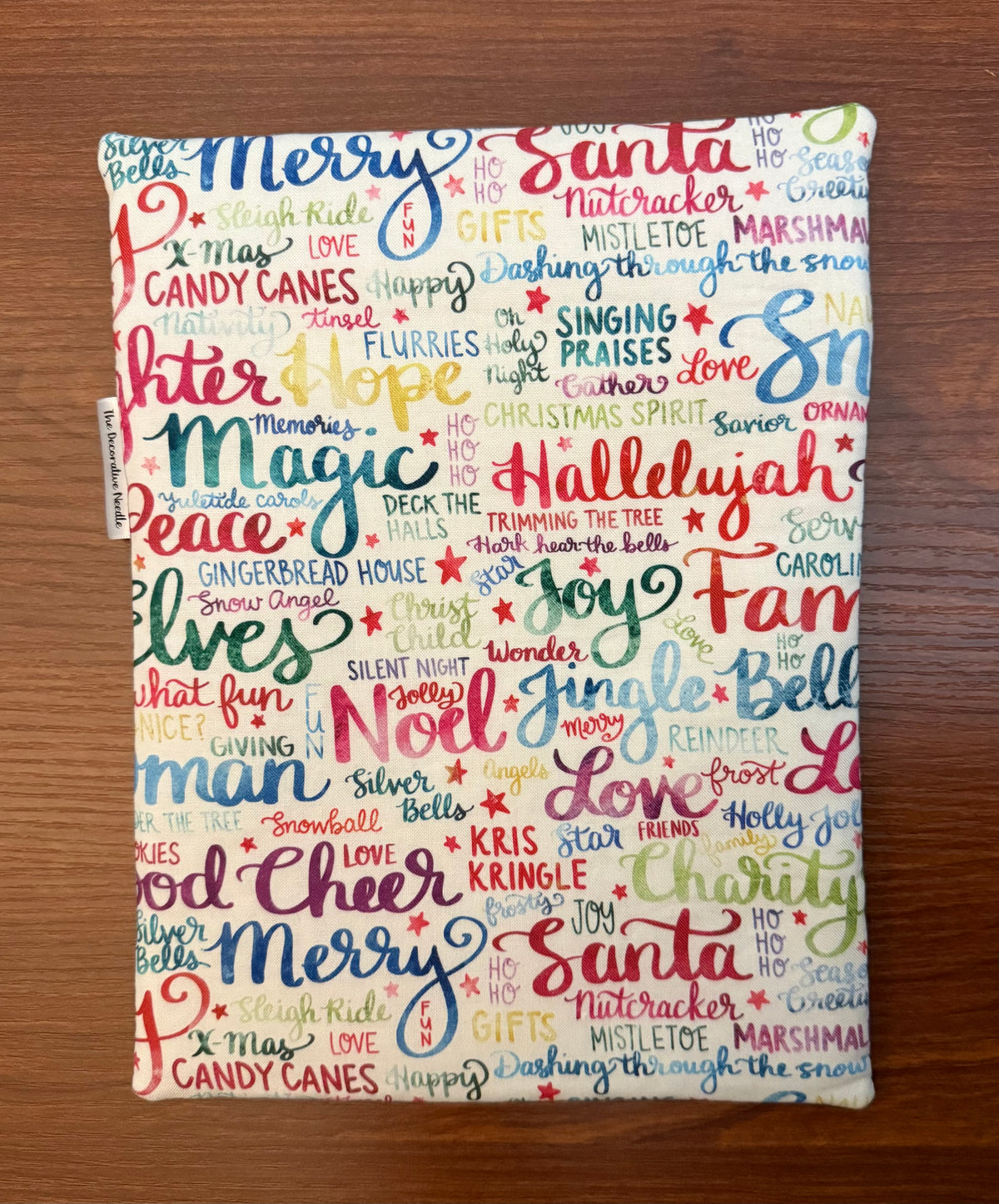 Christmas and Winter Typography Skinny project bag for cross stitch & embroidery