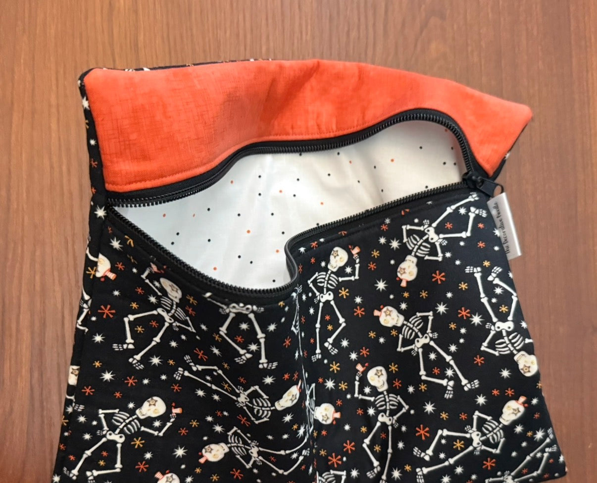 Glow-in-the- dark Skeletons Regular project bag for cross stitch & embroidery