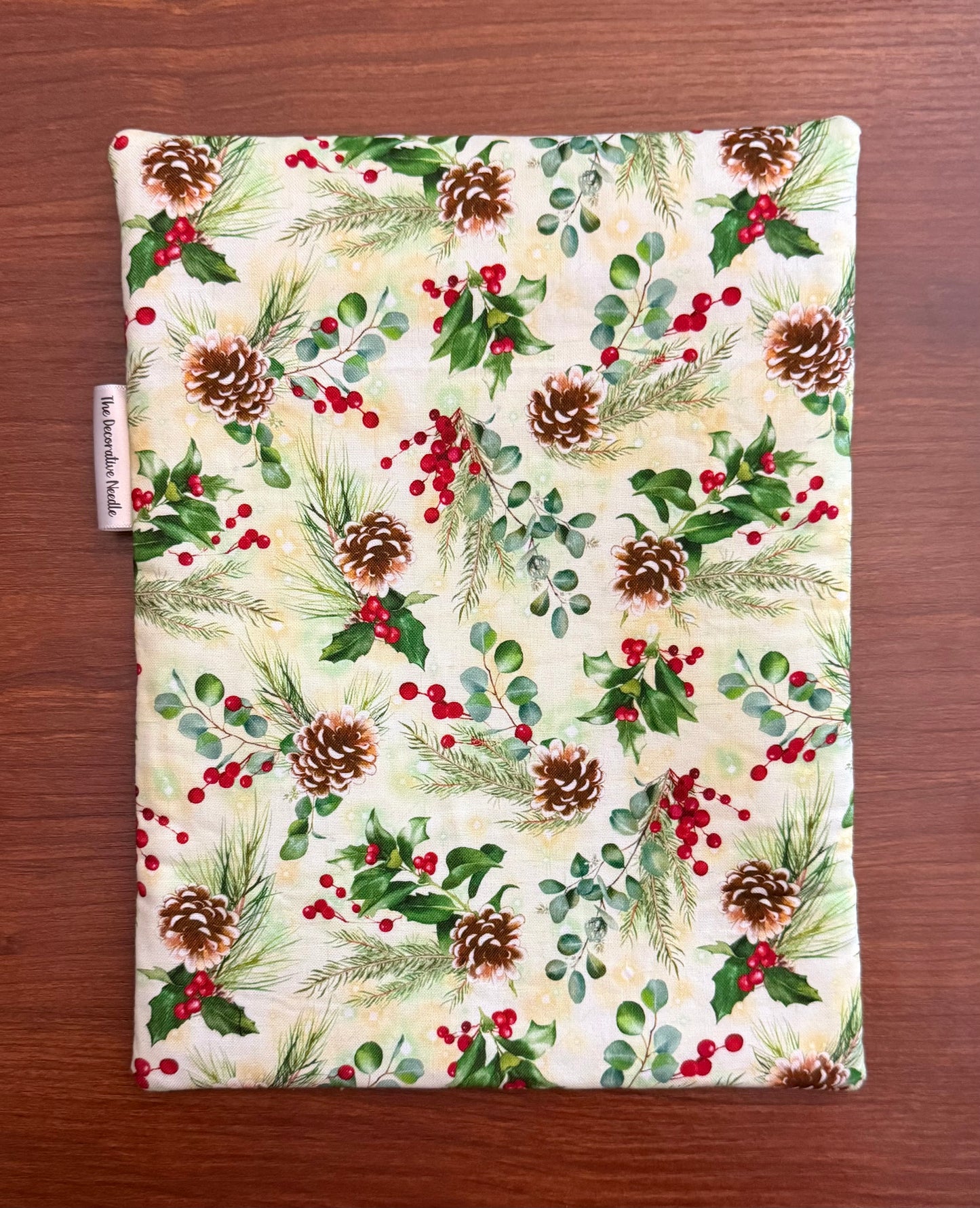 Christmas Greenery Skinny project bag for cross stitch & embroidery