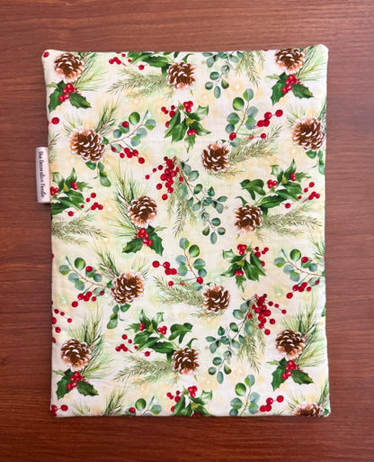 Christmas Greenery Skinny project bag for cross stitch & embroidery