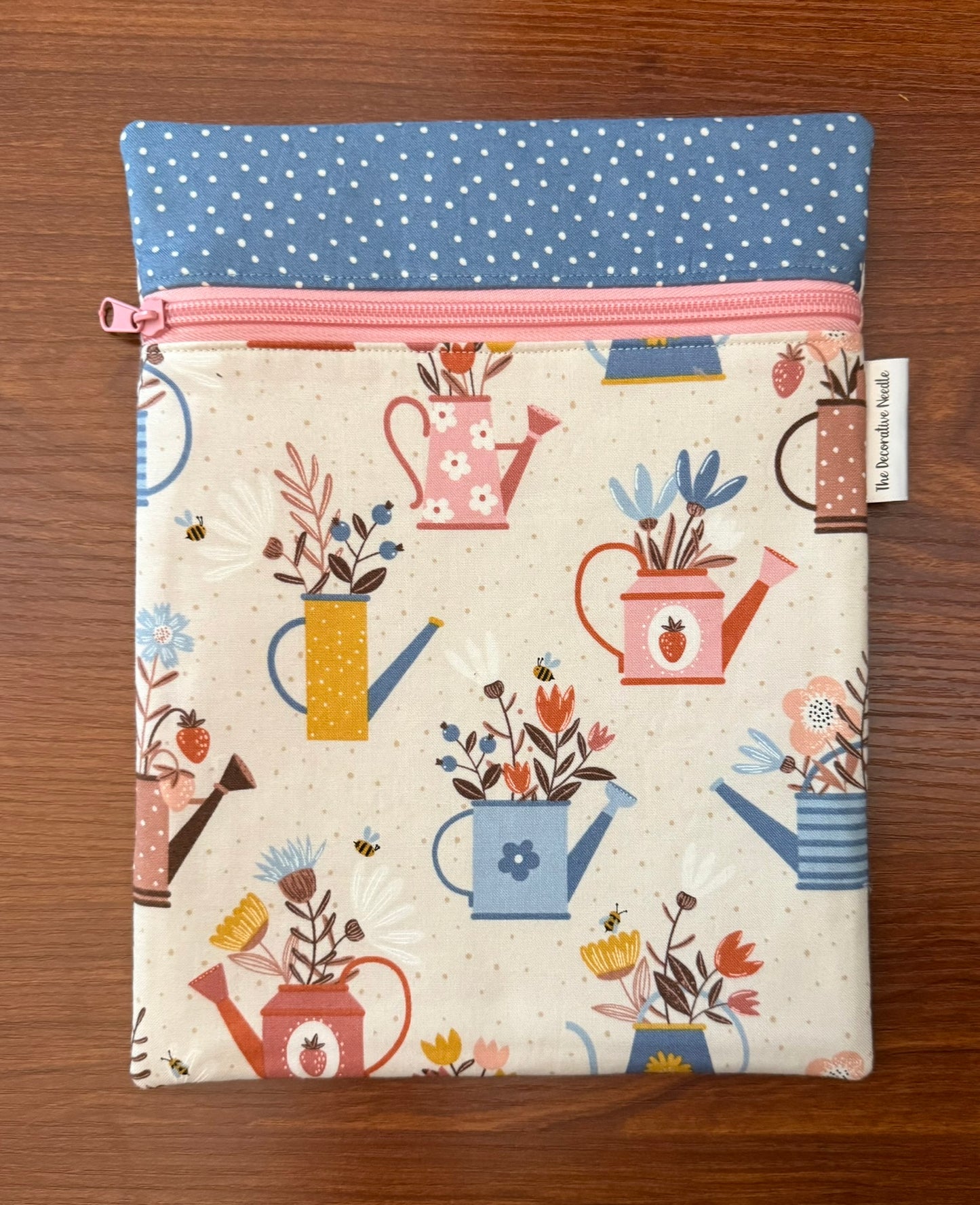 Skinny project bag - Watering Cans & Flowers