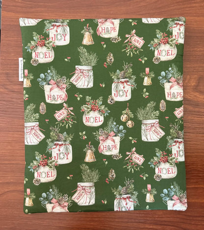 Holiday Spirit Greenery Large project bag for cross stitch & embroidery