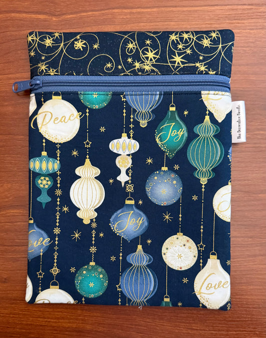 Deco the Halls Ornaments Skinny project bag for cross stitch & embroidery