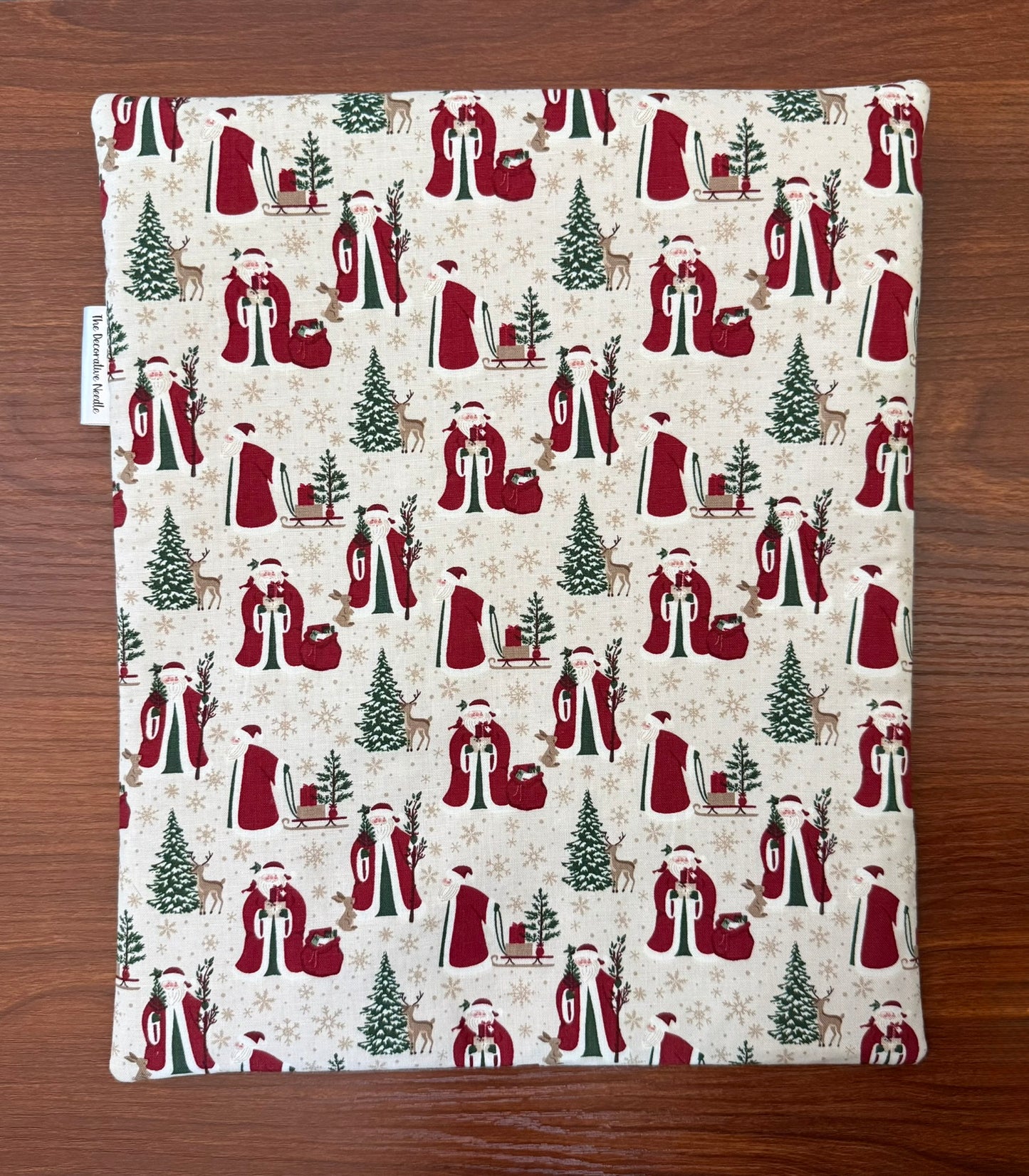 Christmas Time Santas Large project bag for cross stitch & embroidery