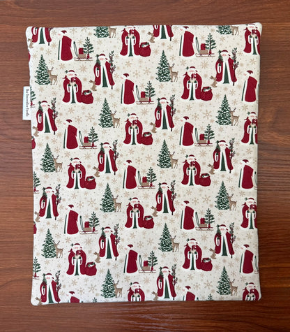 Christmas Time Santas Large project bag for cross stitch & embroidery