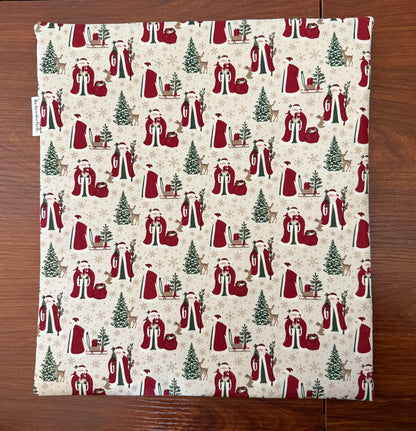 Christmas Time Santas Tall project bag for cross stitch & embroidery