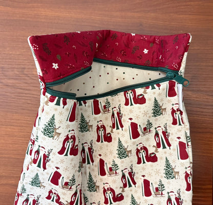 Christmas Time Santas Tall project bag for cross stitch & embroidery