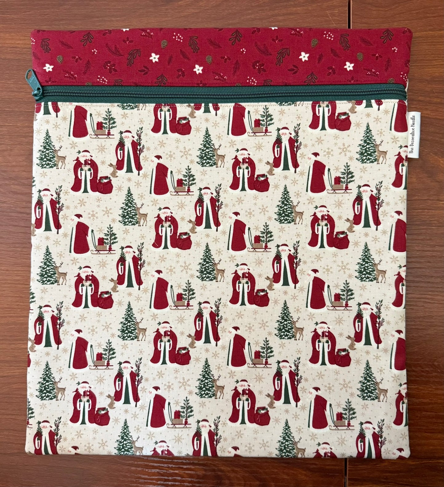 Christmas Time Santas Tall project bag for cross stitch & embroidery