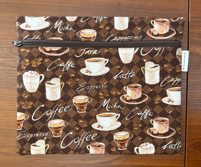 Regular project bag - Coffee print