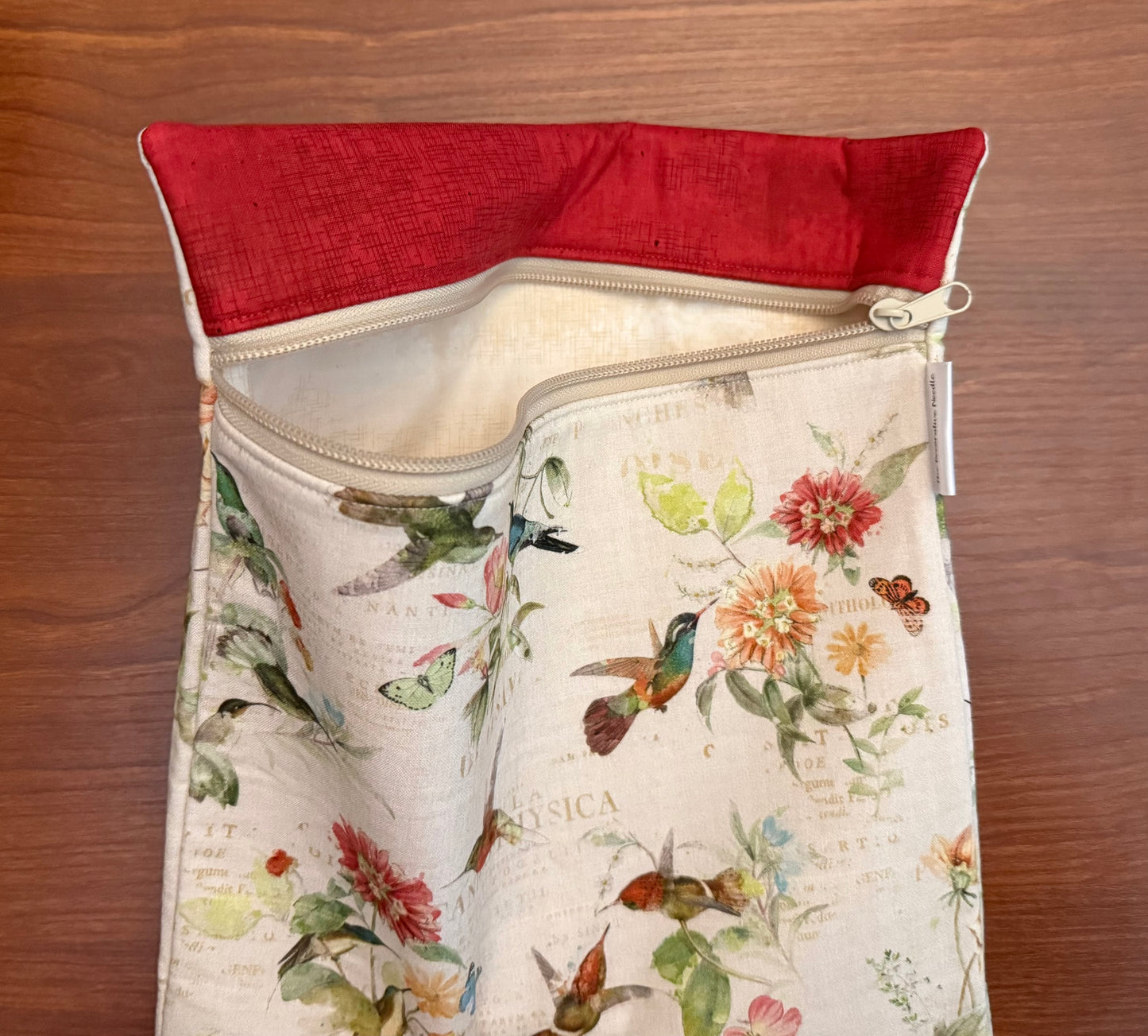Hummingbird Days Large project bag for cross stitch & embroidery