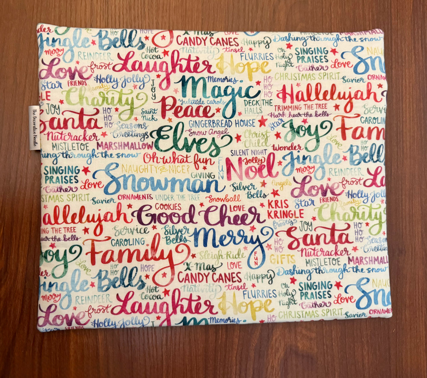 Christmas and Winter Typography Regular project bag for cross stitch & embroidery