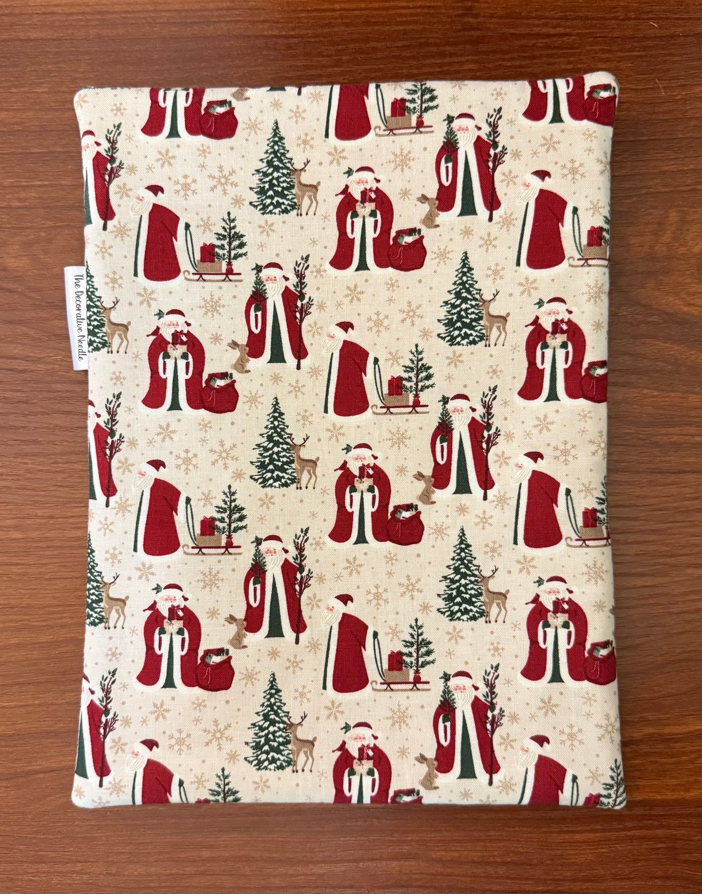 Christmas Time Santa Skinny project bag for cross stitch & embroidery