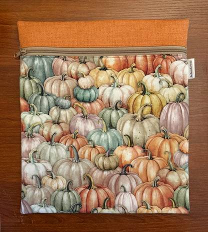 Colorful Pumpkins Tall project bag for cross stitch & embroidery