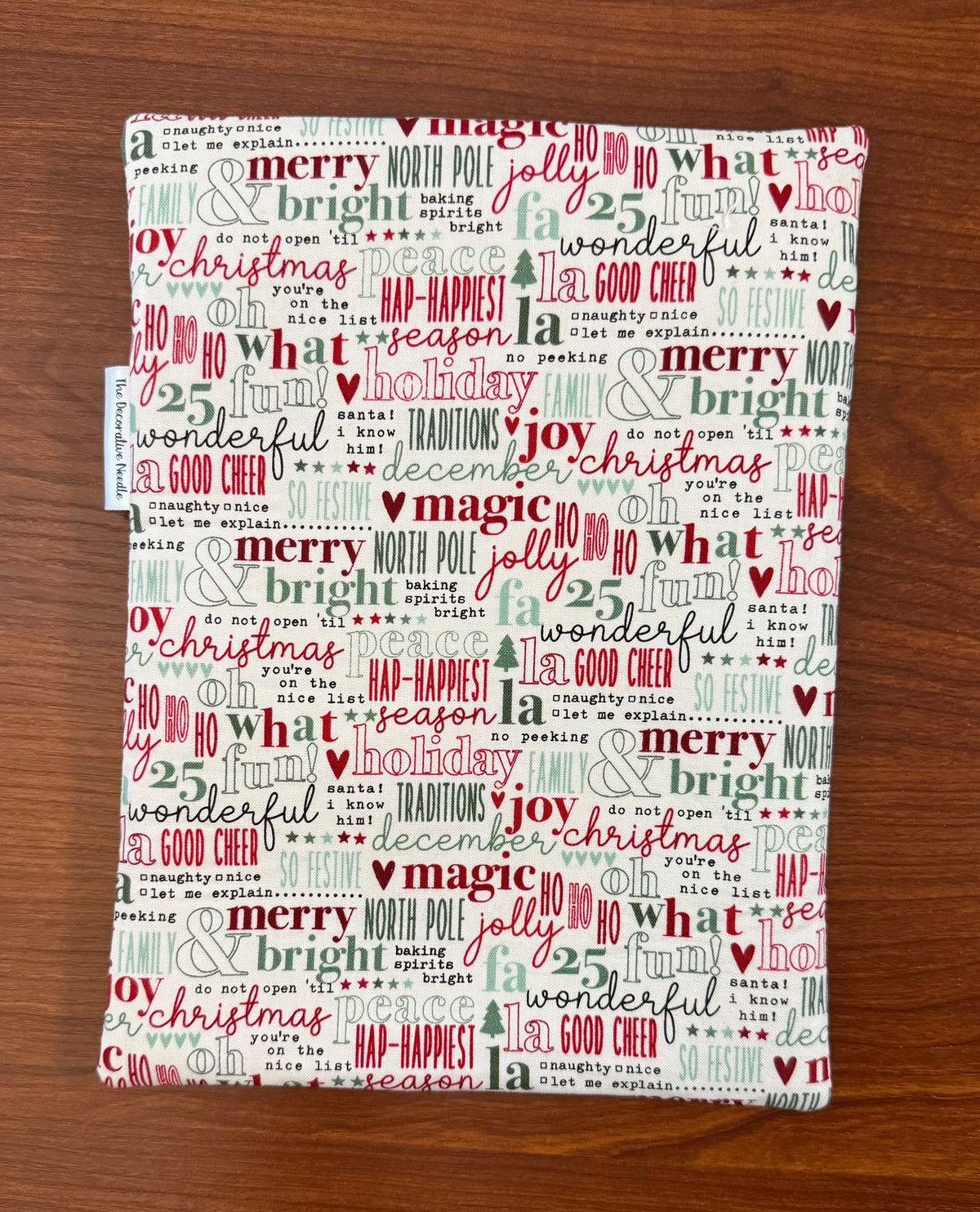 Evergreen Wishes Typography Skinny project bag for cross stitch & embroidery