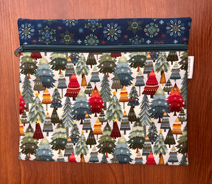 Nordic Holiday Trees Regular project bag for cross stitch & embroidery