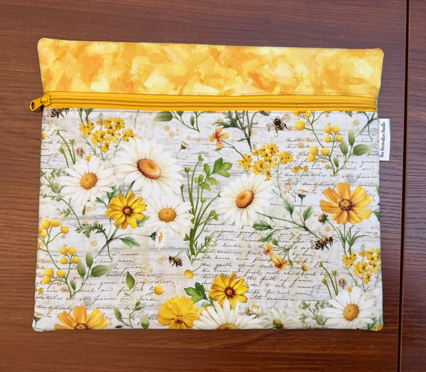 Regular project bag - Daisy Floral Collage