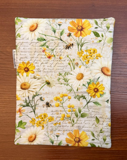 Skinny project bag - Daisy Floral Collage