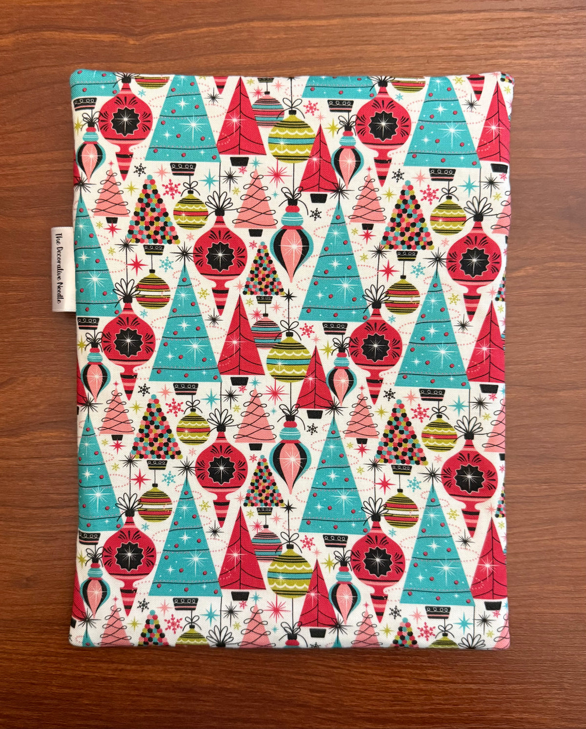 Bright Deck the Halls Christmas Skinny project bag for cross stitch & embroidery