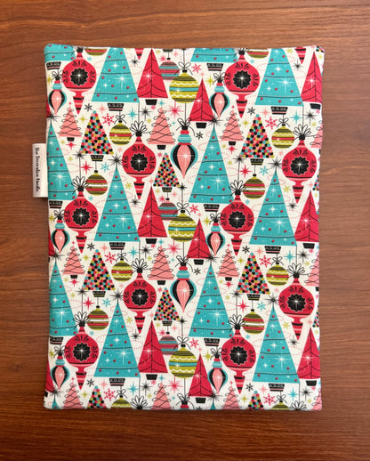Bright Deck the Halls Christmas Skinny project bag for cross stitch & embroidery