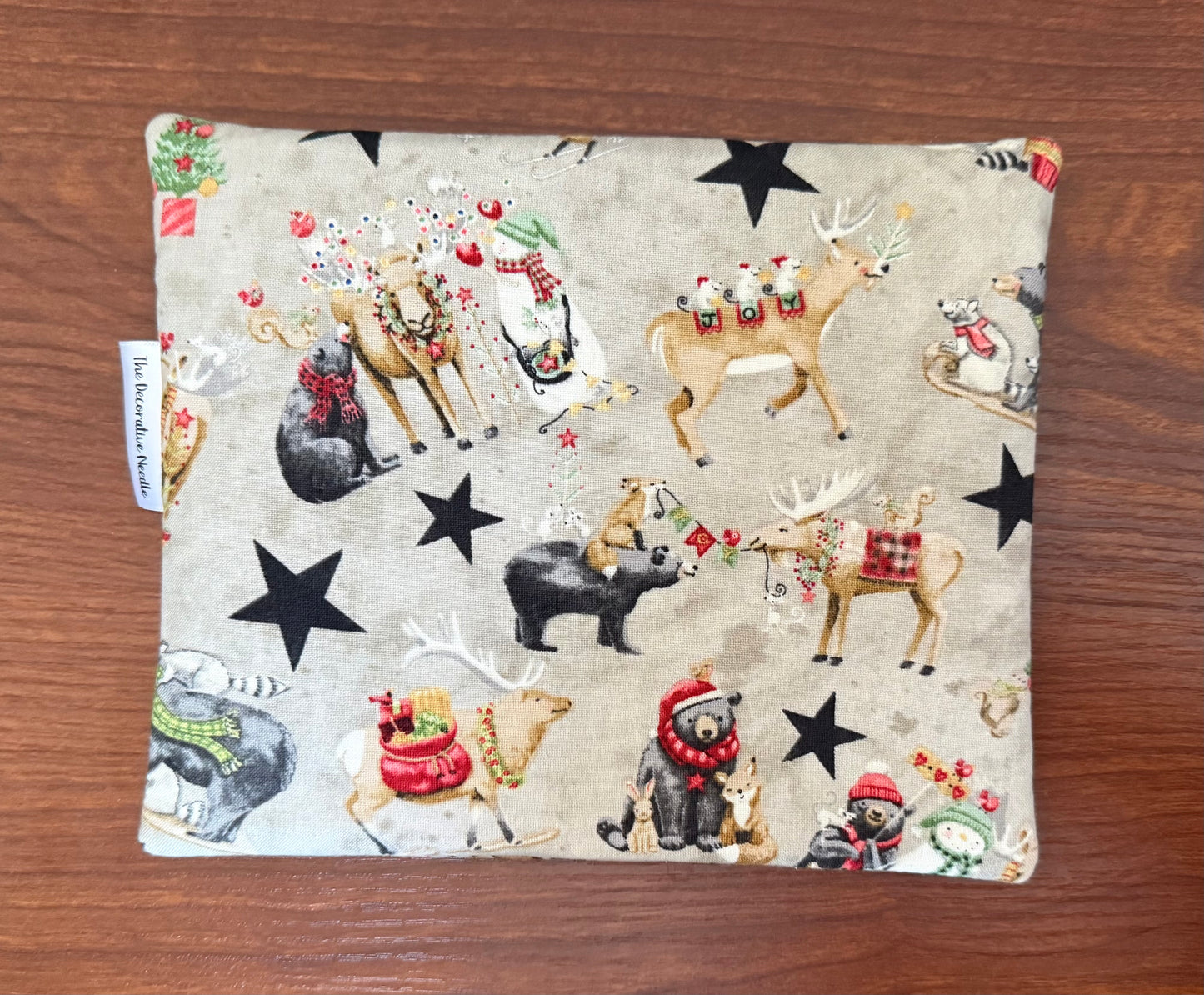 Northern Christmas motifs Notions bag for cross stitch & embroidery featuring fabric by Teresa Kogut