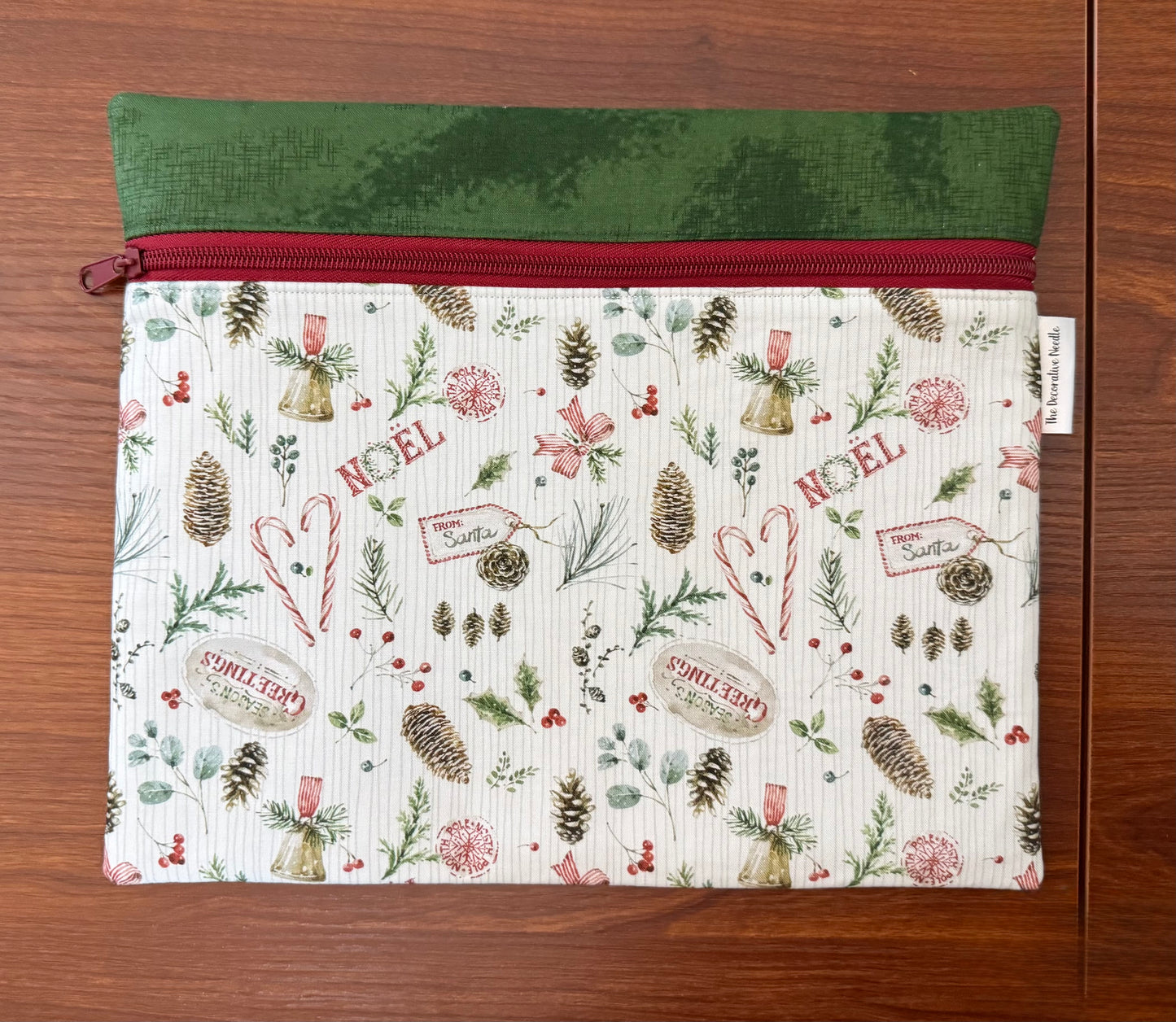 Holiday Spirit Tossed Motifs Regular project bag for cross stitch & embroidery