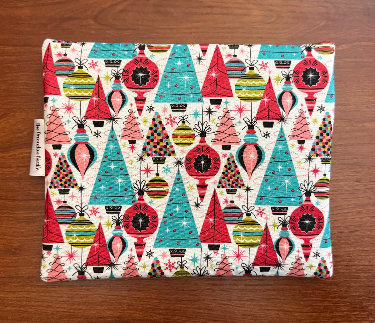 Bright Deck the Halls Christmas Notions bag for cross stitch & embroidery
