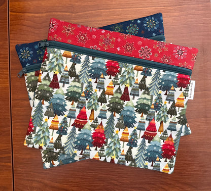 Nordic Holiday Trees Regular project bag for cross stitch & embroidery