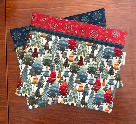 Nordic Holiday Trees Regular project bag for cross stitch & embroidery