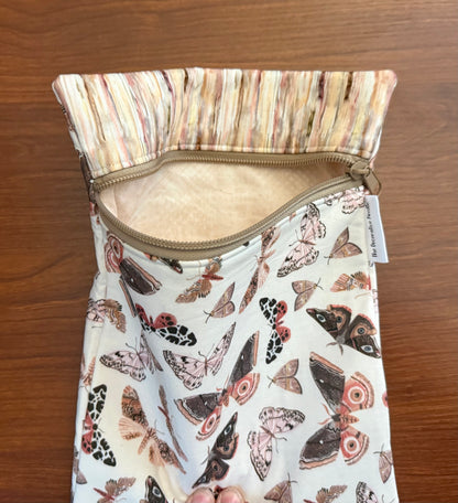 Fluttering Moths Skinny project bag for cross stitch & embroidery