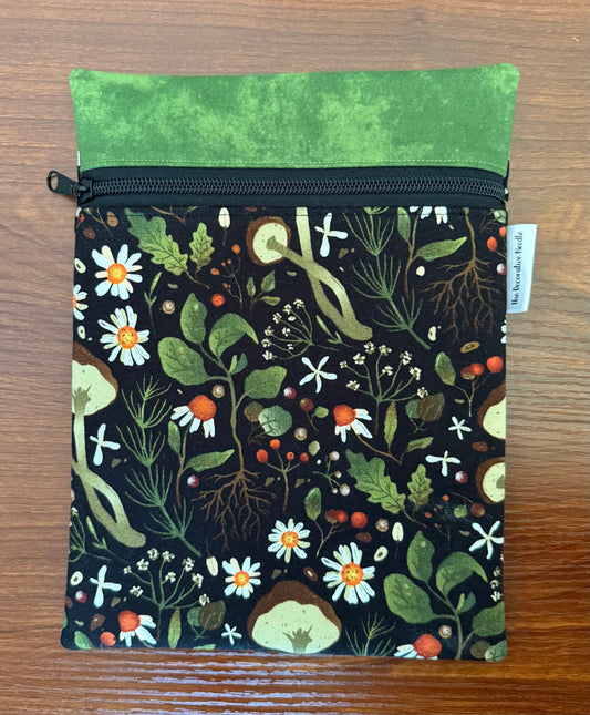 Mushrooms & Daisies Skinny project bag for cross stitch & embroidery