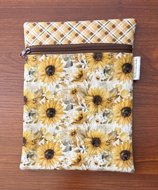Evening on the Prairie Sunflower Skinny project bag for cross stitch & embroidery