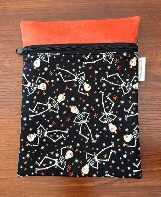 Glow-in-the-dark Skeletons Skinny project bag for cross stitch & embroidery