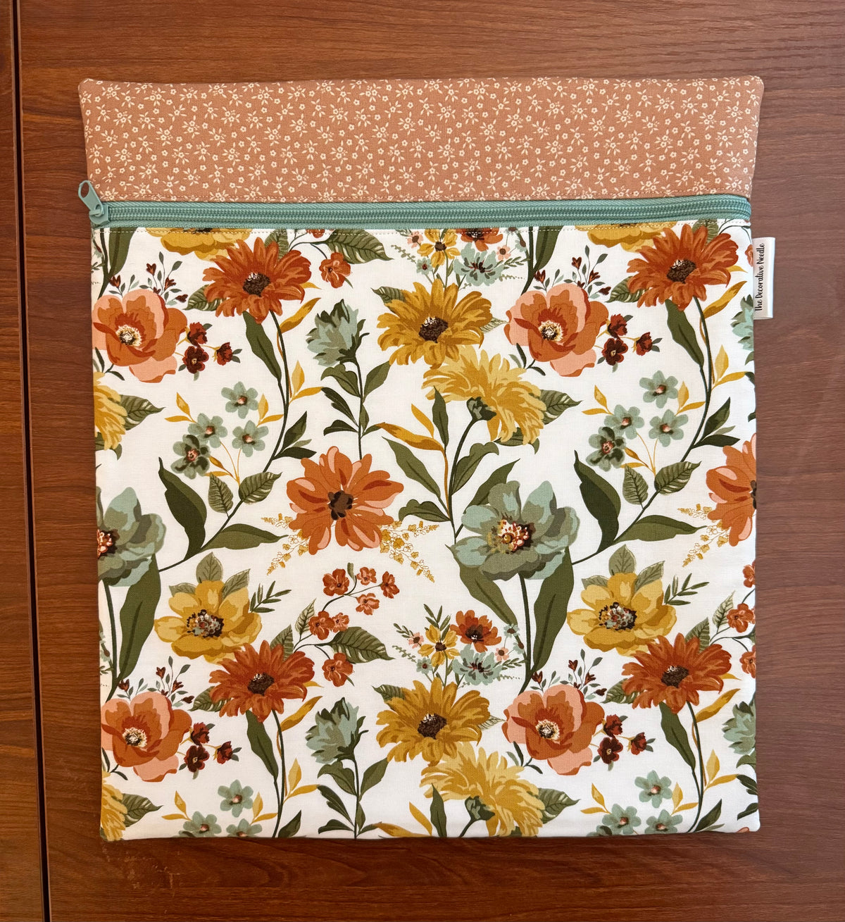 Worth Repeating Tall floral project bag for cross stitch & embroidery