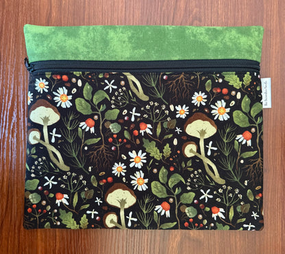 Mushrooms & Daisies Regular project bag for cross stitch & embroidery